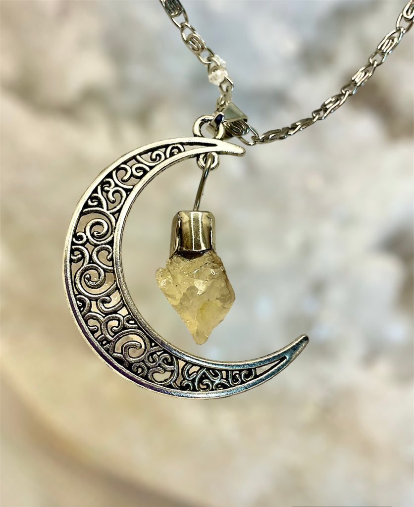 Crescent Moon Gemstone Pendants - Connie’s Crystals 