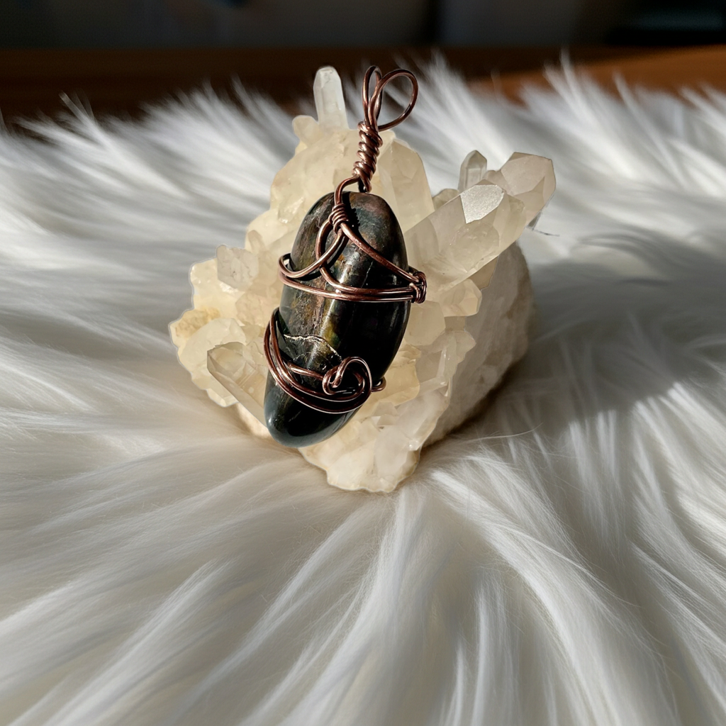 Blue Tiger Eye Wire Wrapped Pendants - Connie’s Crystals 