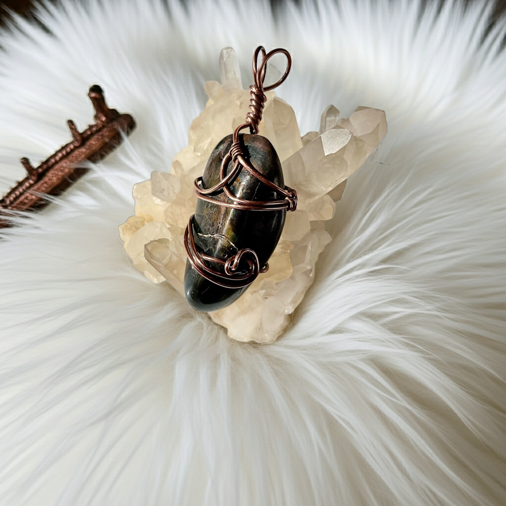 Blue Tiger Eye Wire Wrapped Pendants - Connie’s Crystals 