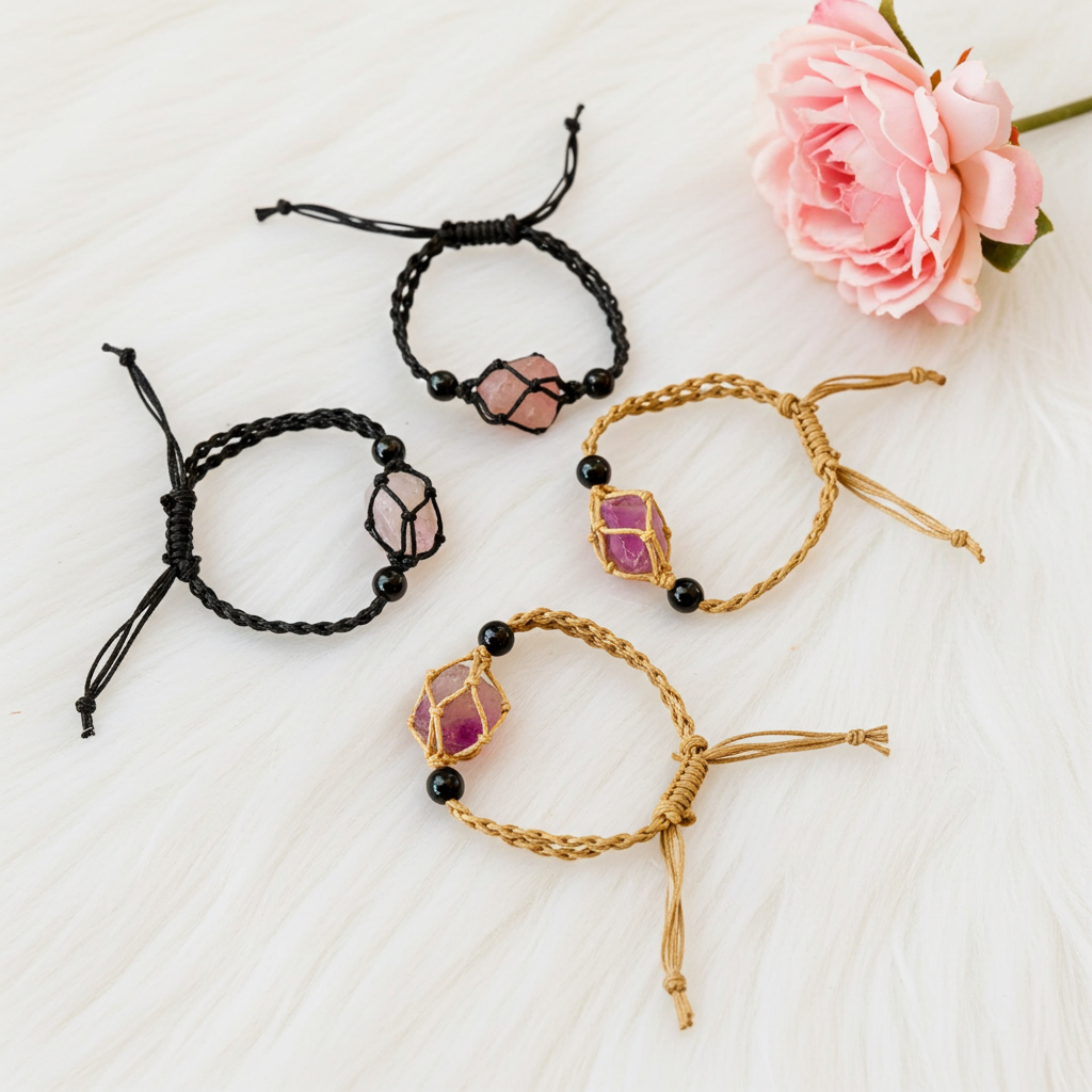 Amethyst Macrame Adjustable Bracelets