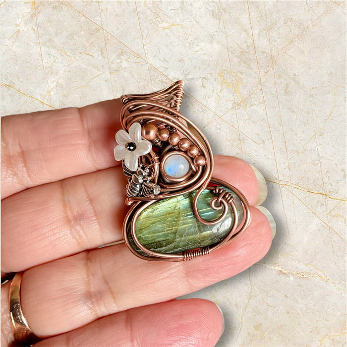 Labradorite and Moonstone Pendant