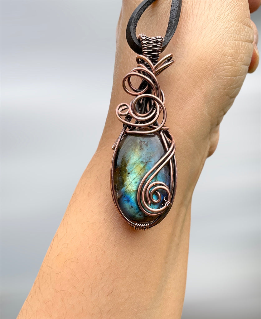 Labradorite Wire Wrapped Pendant - Connie’s Crystals 