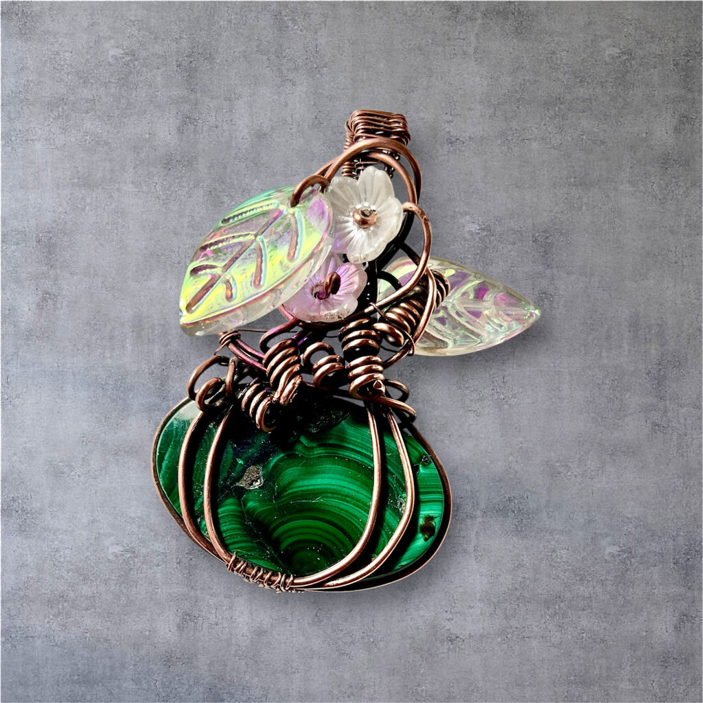 Malachite Pumpkin Pendant
