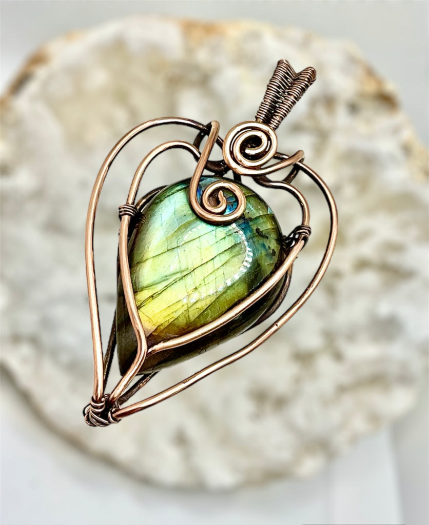 Labradorite Wire Wrapped Pendant - Connie’s Crystals 