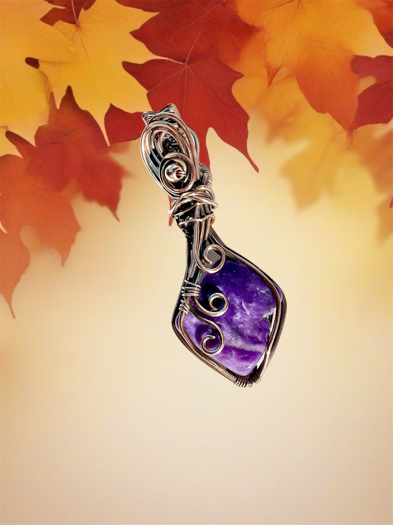 Charoite Wire Wrapped Pendant