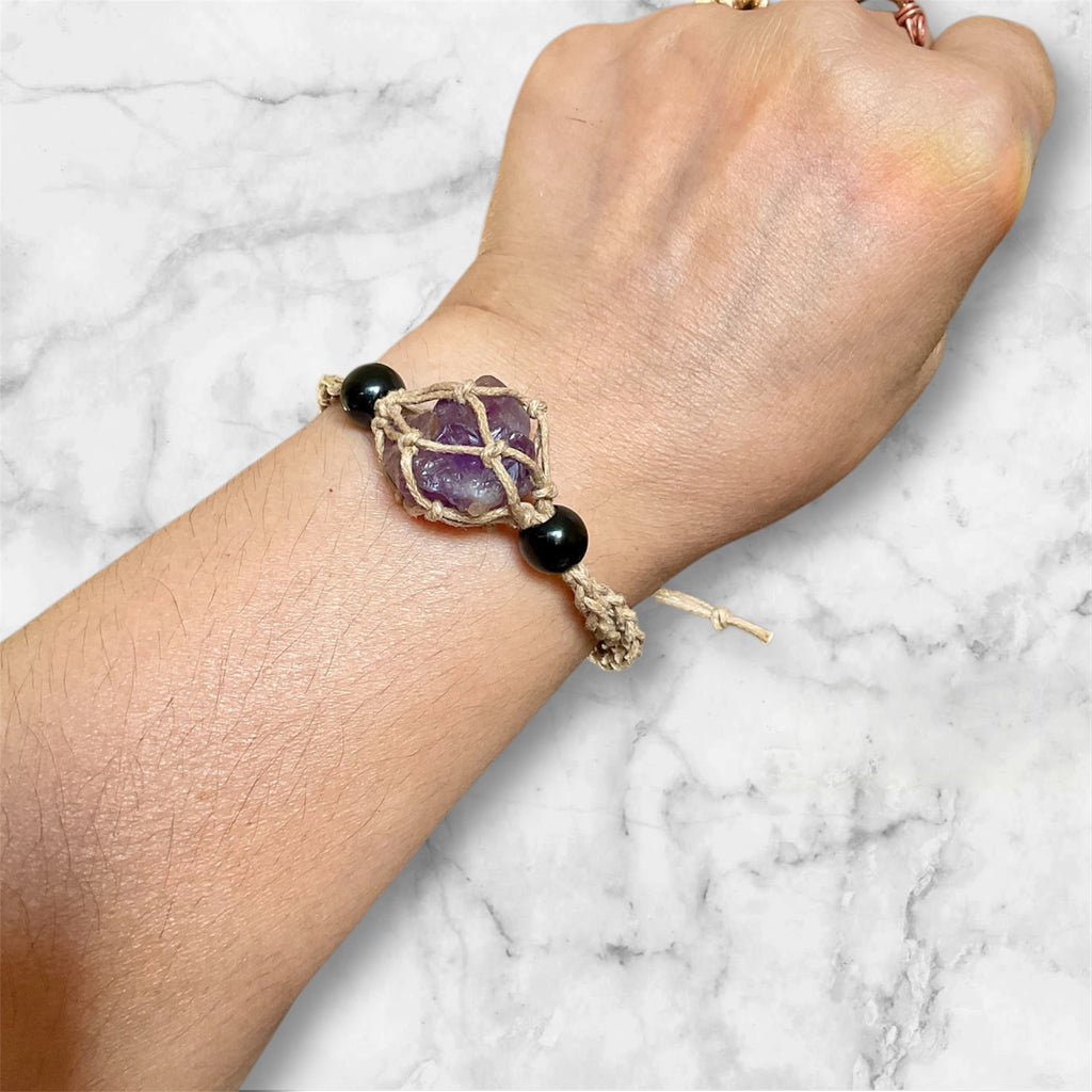 Amethyst Macrame Adjustable Bracelets