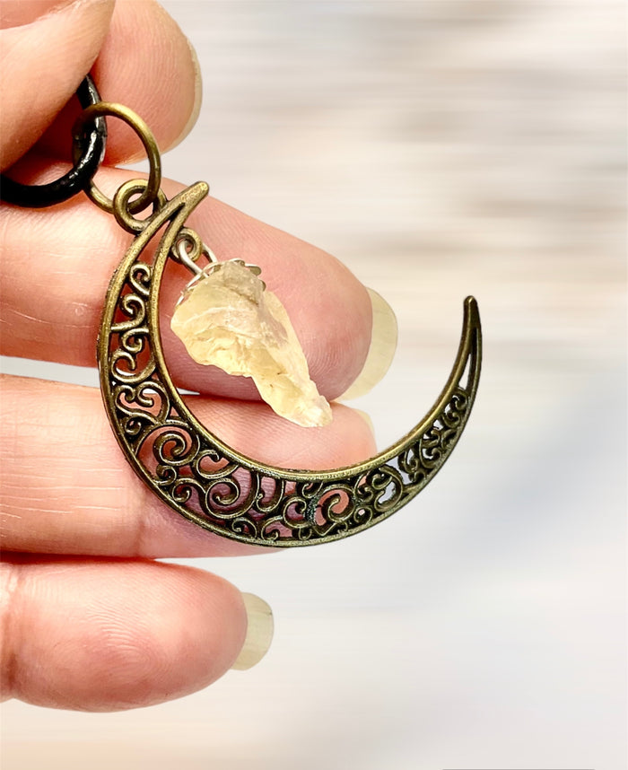 Crescent Moon Gemstone Pendants - Connie’s Crystals 