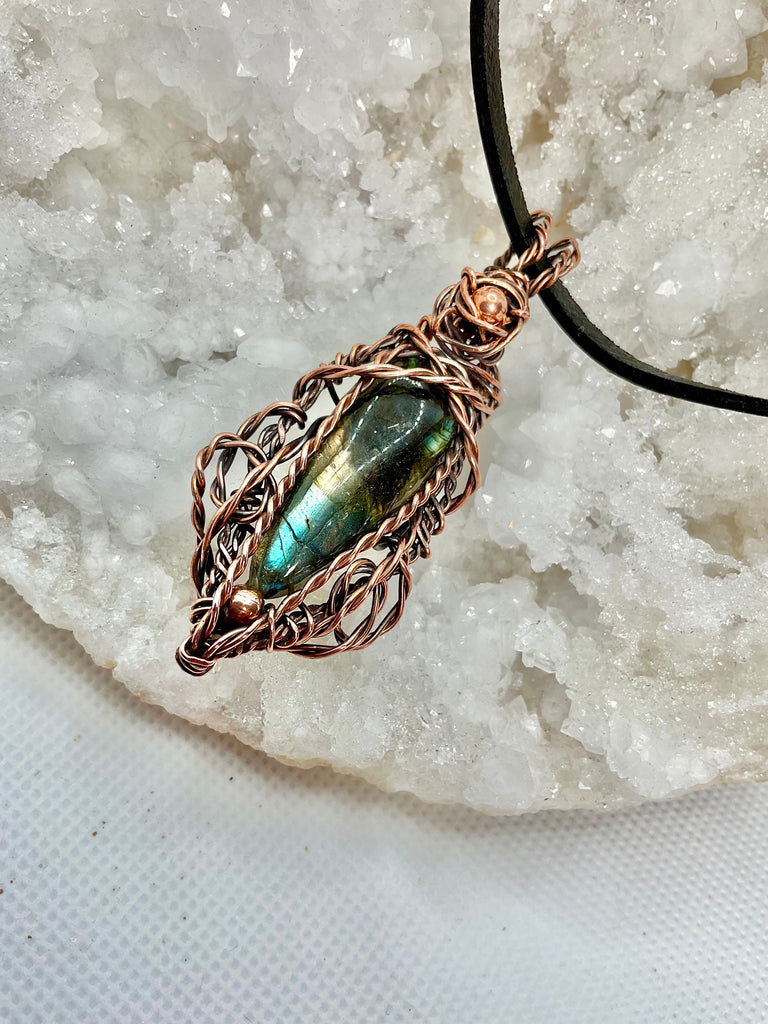 Labradorite Wire Wrapped Pendant - Connie’s Crystals 