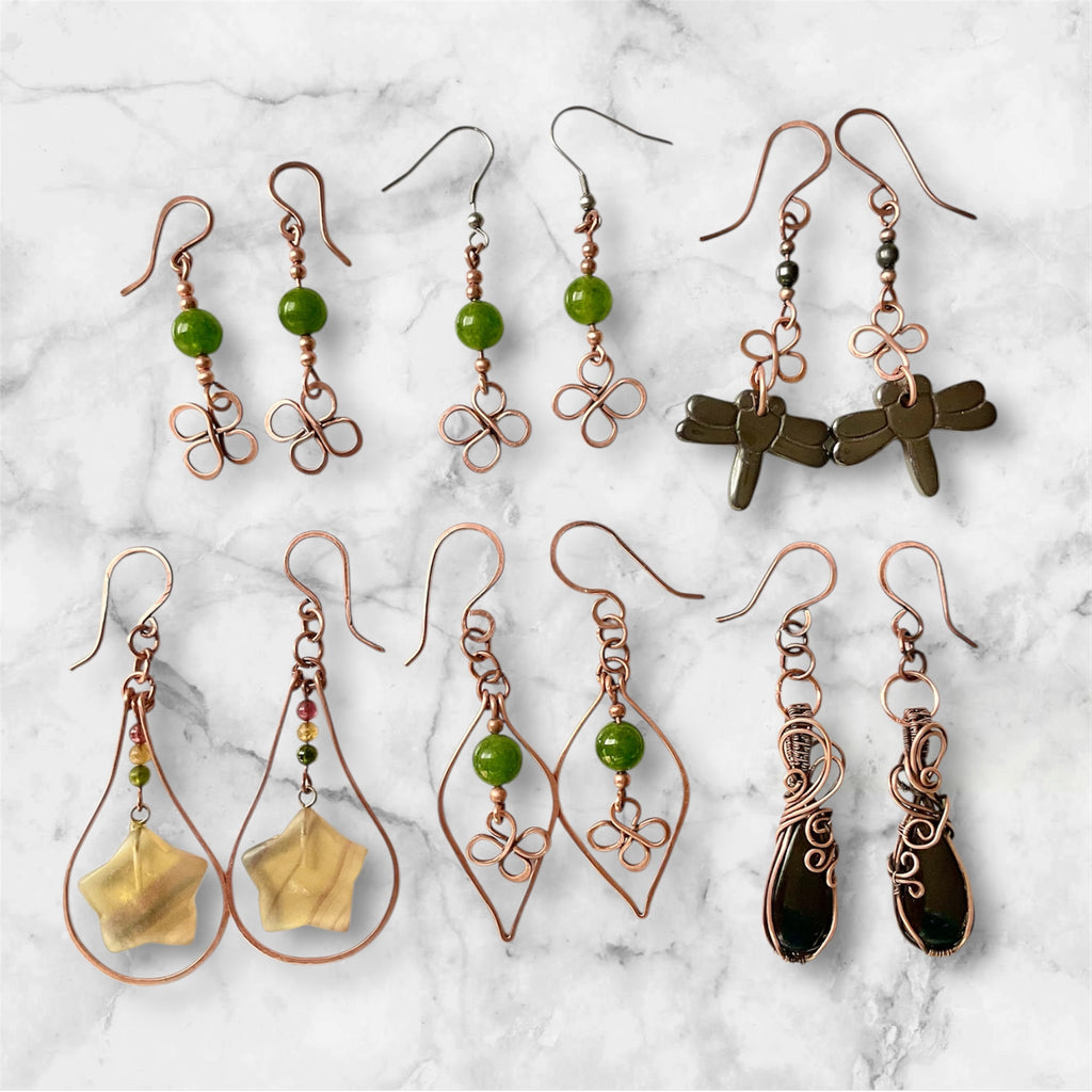 Purpurite Wire Wrapped Earrings