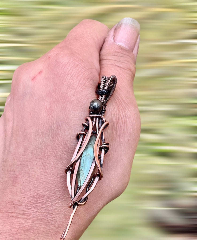 Labradorite Wire Wrapped Pendant - Connie’s Crystals 