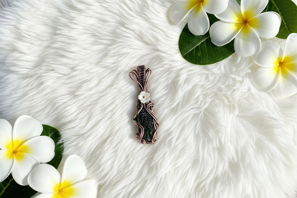 Moldavite Pendants | Handcrafted Copper Wire Wrapped
