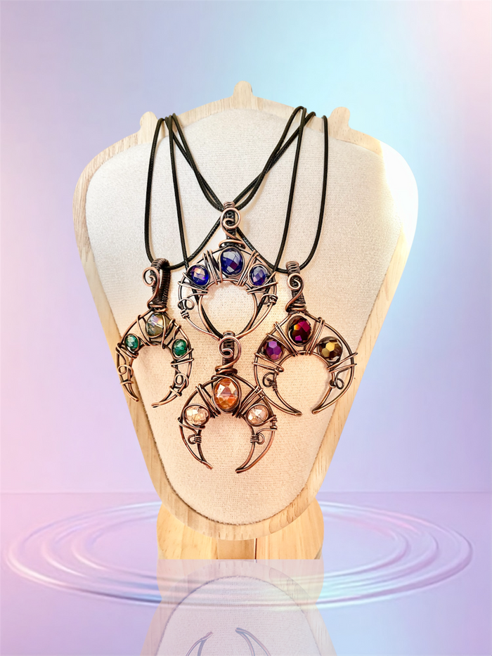 Crescent Moon Crystal Pendants