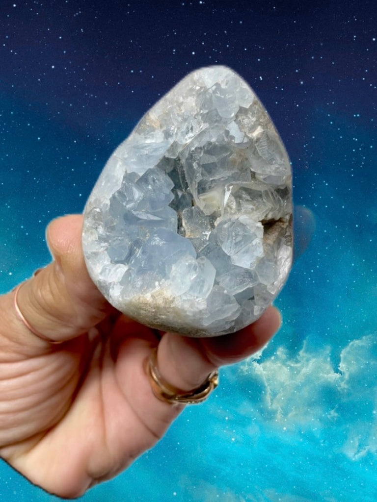 Celestite (Celestine) Geode Egg