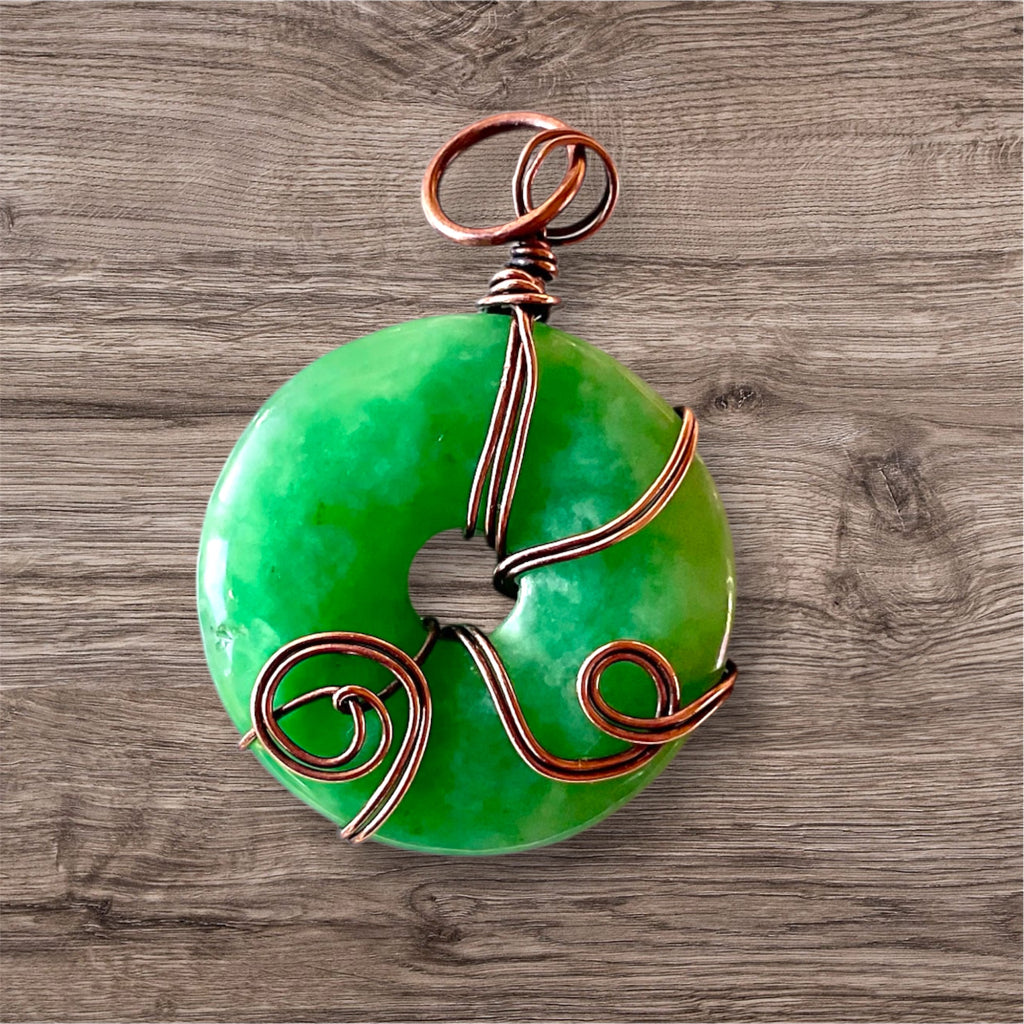 Aventurine Pi Donut Stone Pendants