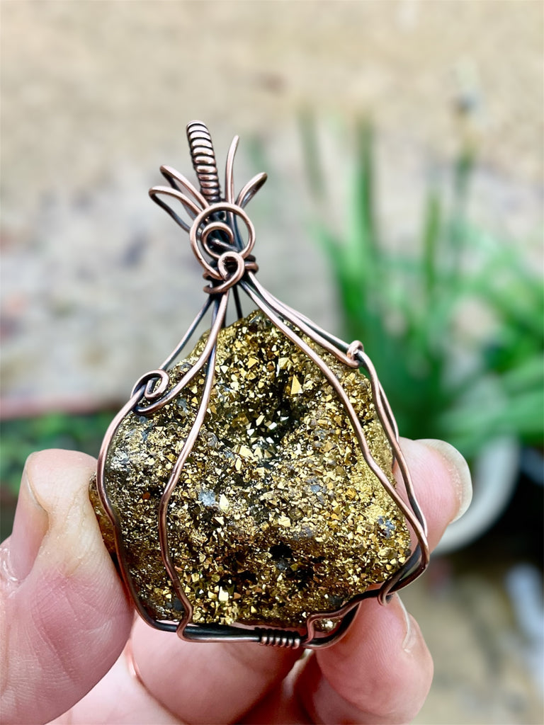 Titanium Aura Quartz Druzy Geode Pendant