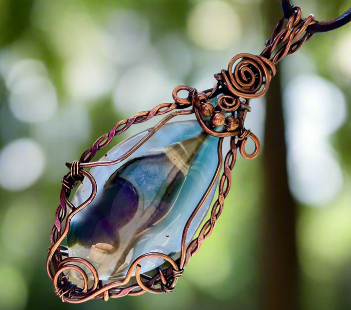 Druzy Geode Agate Large Wire Wrapped Pendant - Connie’s Crystals 