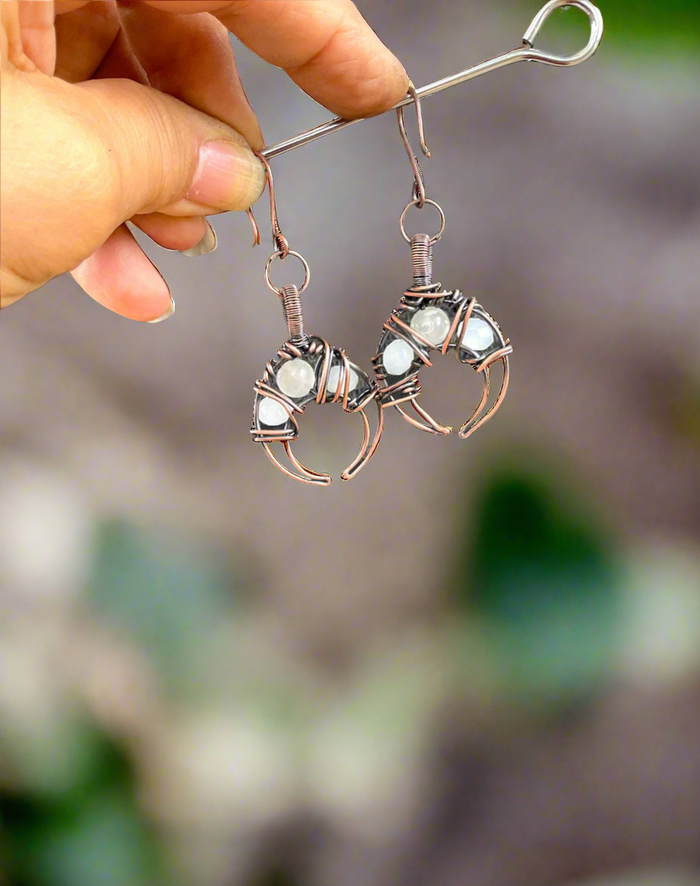 Selenite and Opalite Handcrafted Earrings