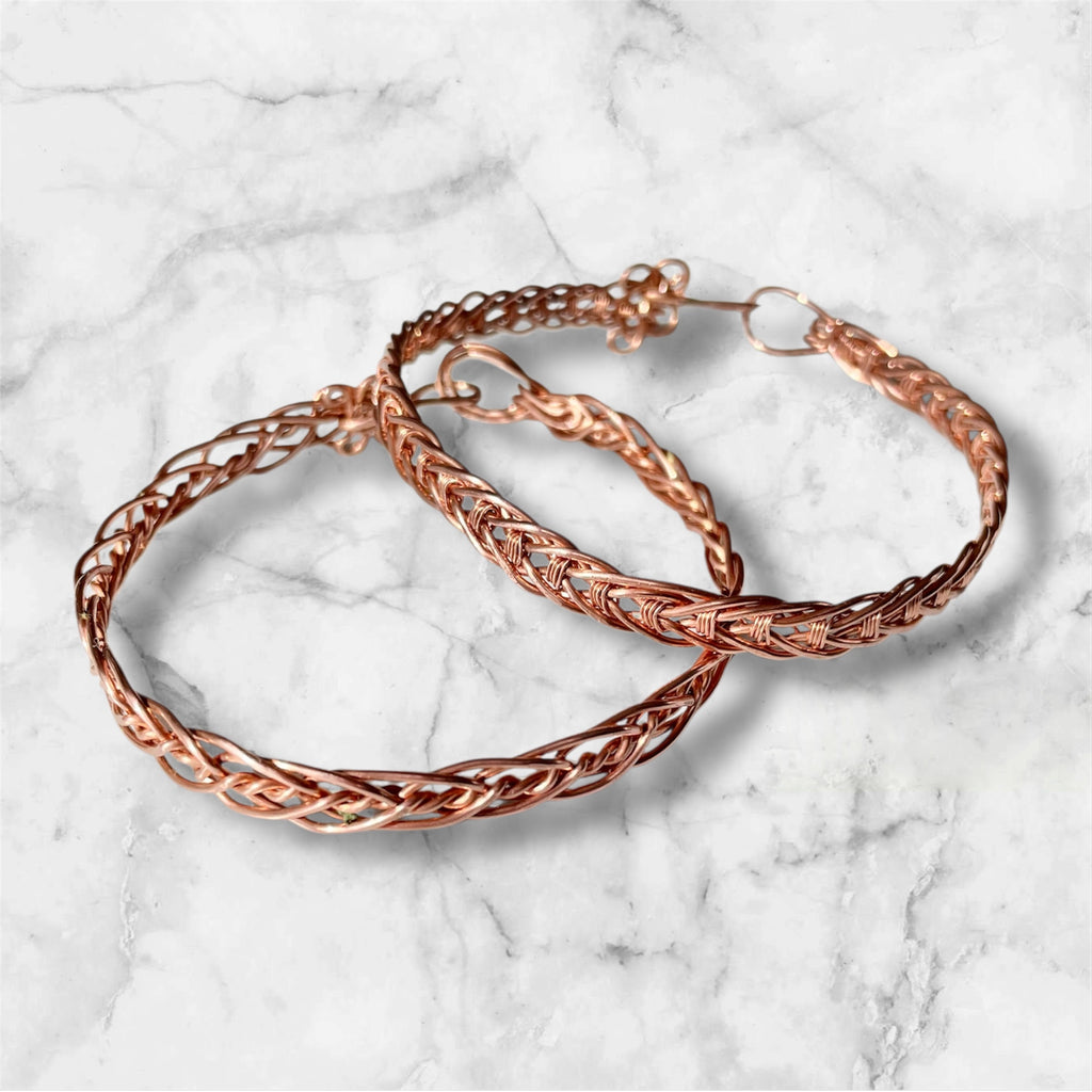 Braided Copper Bangle Bracelets