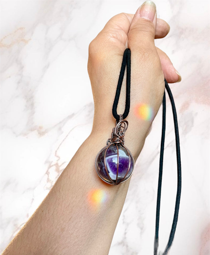 Amethyst Sphere Pendants