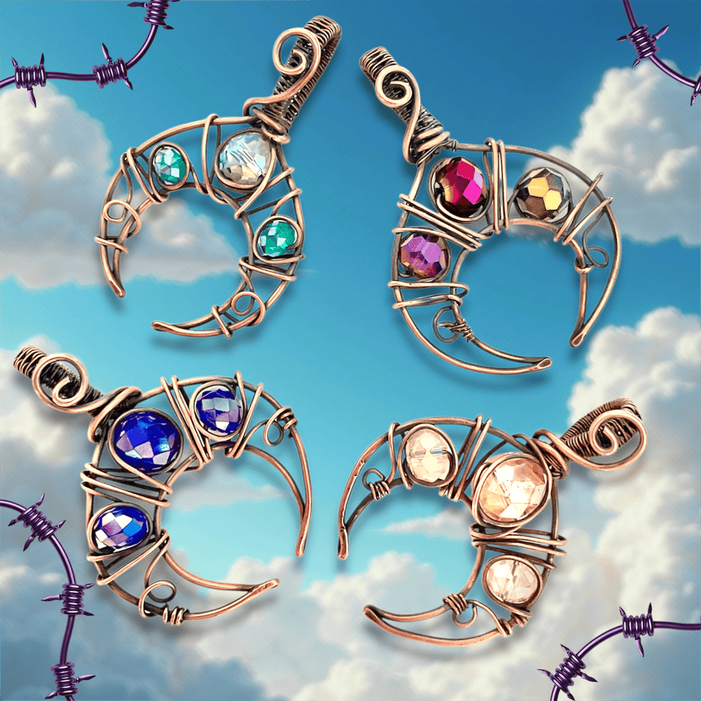 Crescent Moon Crystal Pendants – Mystical Beauty & Cosmic Energy
