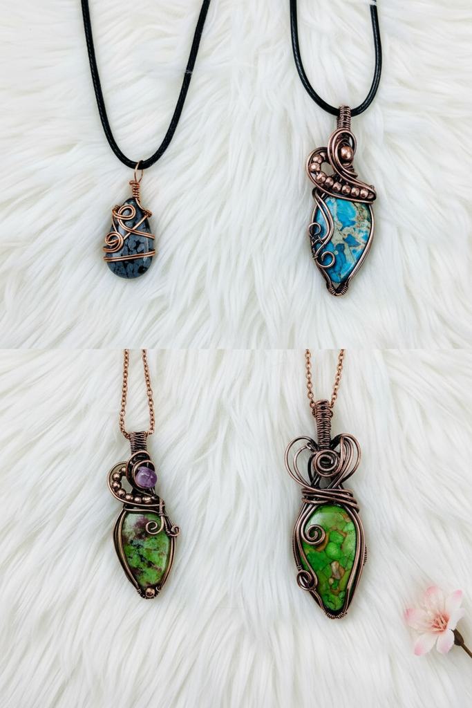 Pear Shaped Crystal Wire Wrapped Pendants - Connie’s Crystals 