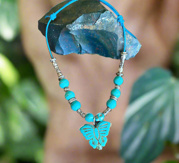 Howlite Turquoise Anklet - Connie’s Crystals 