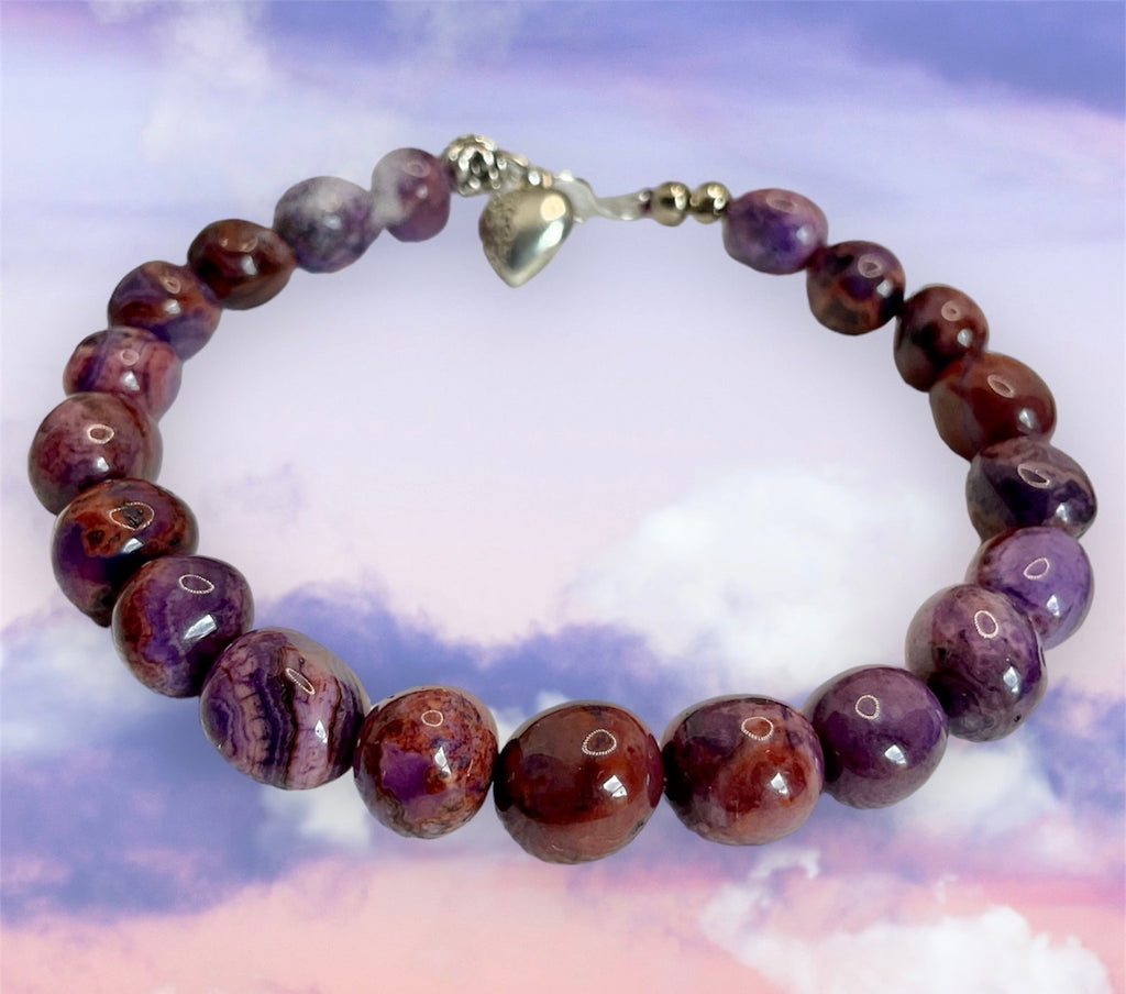 Purple Crazy Lace Agate Handmade Bracelet