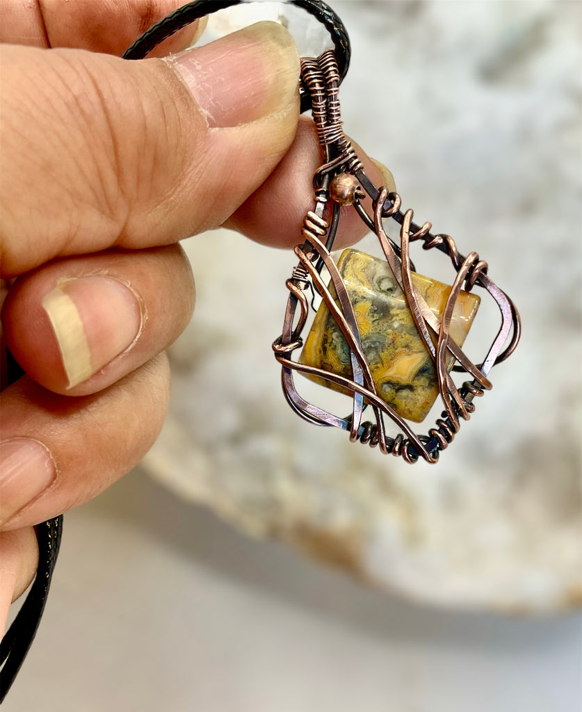 Mexican Crazy Lace Agate Pendant - Connie’s Crystals 