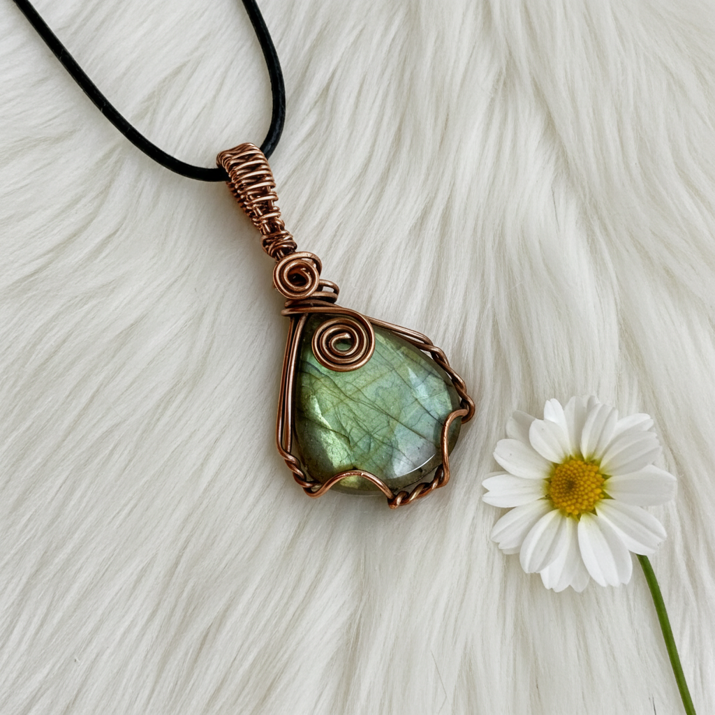 Labradorite Wire Wrapped Pendant - Connie’s Crystals 