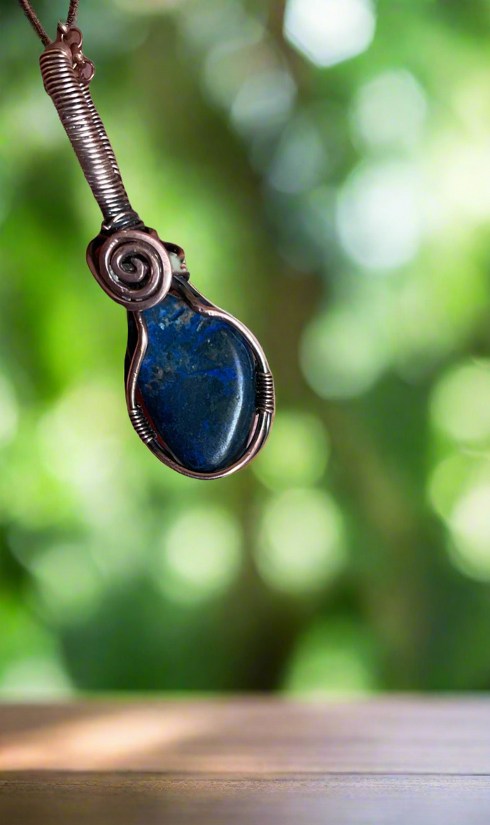 Azurite With Chrysocholla Pendant - Connie’s Crystals 