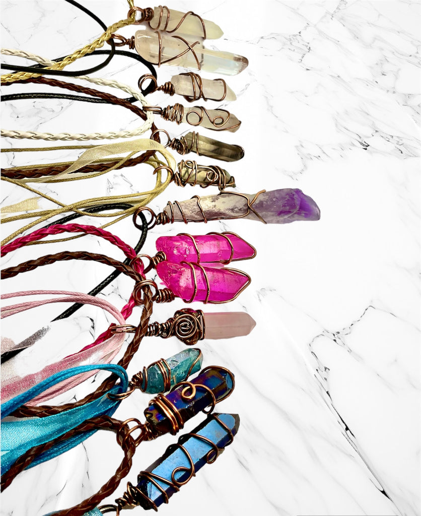 Pink Aura Quartz Points