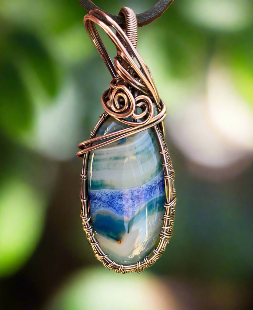Druzy Geode Agate Wire Wrapped Pendant - Connie’s Crystals 