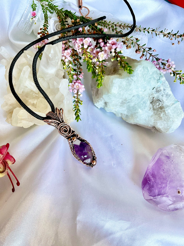 Amethyst Raw Elestial Pendant