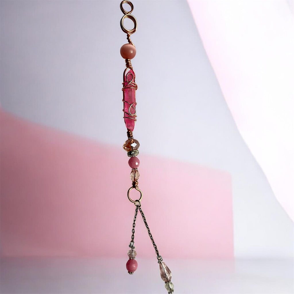 Pink Aura Quartz Wand