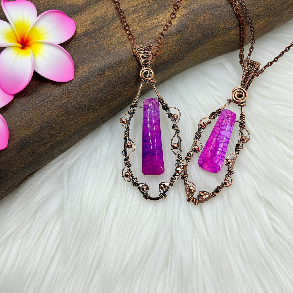 Dragon Vein Agate Wire Wrapped Pendants - Connie’s Crystals 