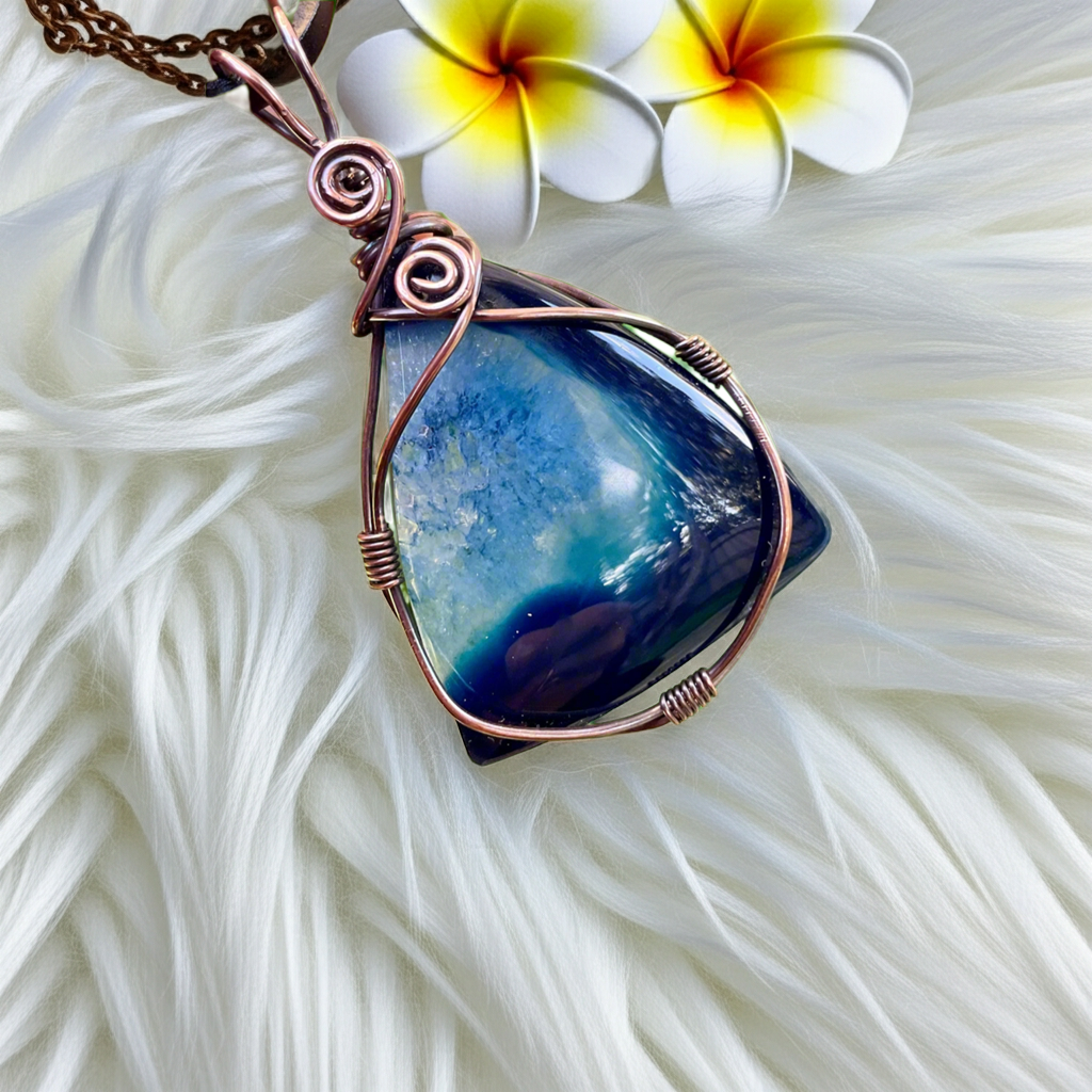Druzy Geode Agate Wire Wrapped Pendant - Connie’s Crystals 
