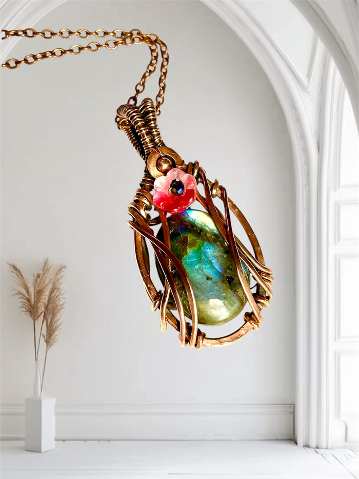 Labradorite Wire Wrapped Pendant