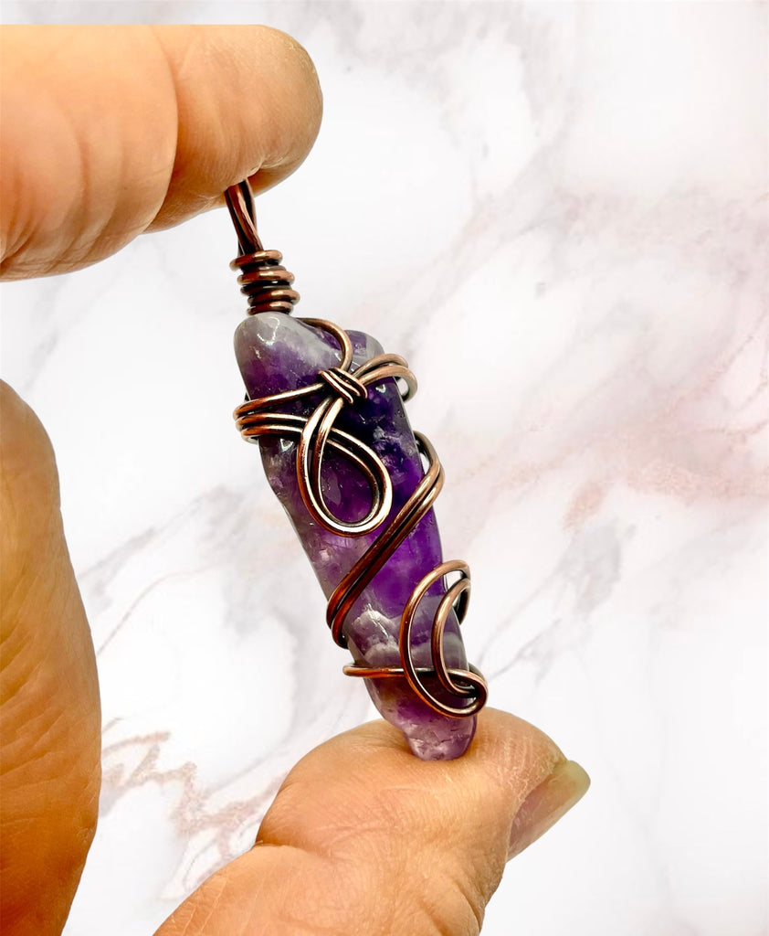 Amethyst Tumbled Polished Points Pendants