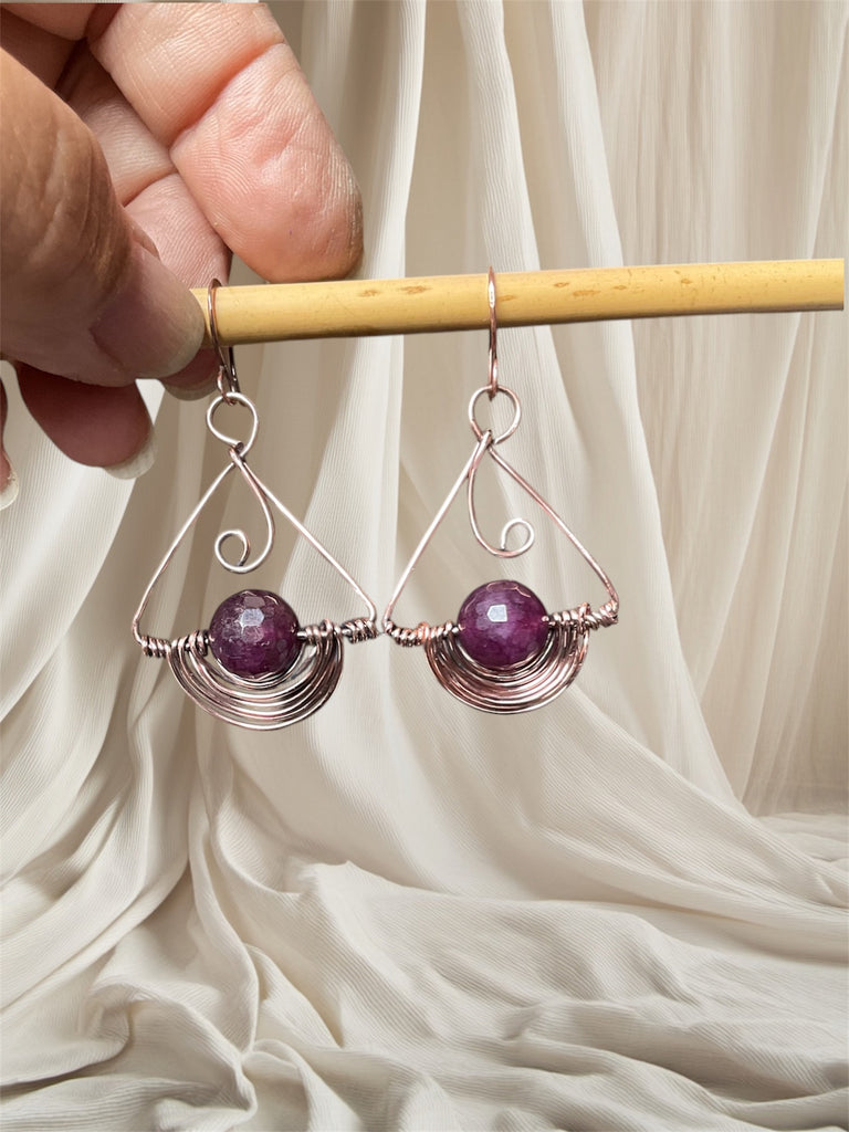 Garnet Swag Necklace and Earrings Set