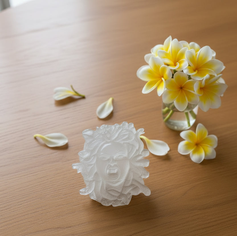 Selenite Medusa Carving