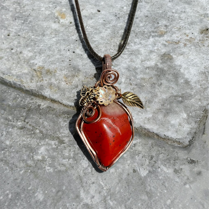 Red Jasper Wire Wrapped Pendant