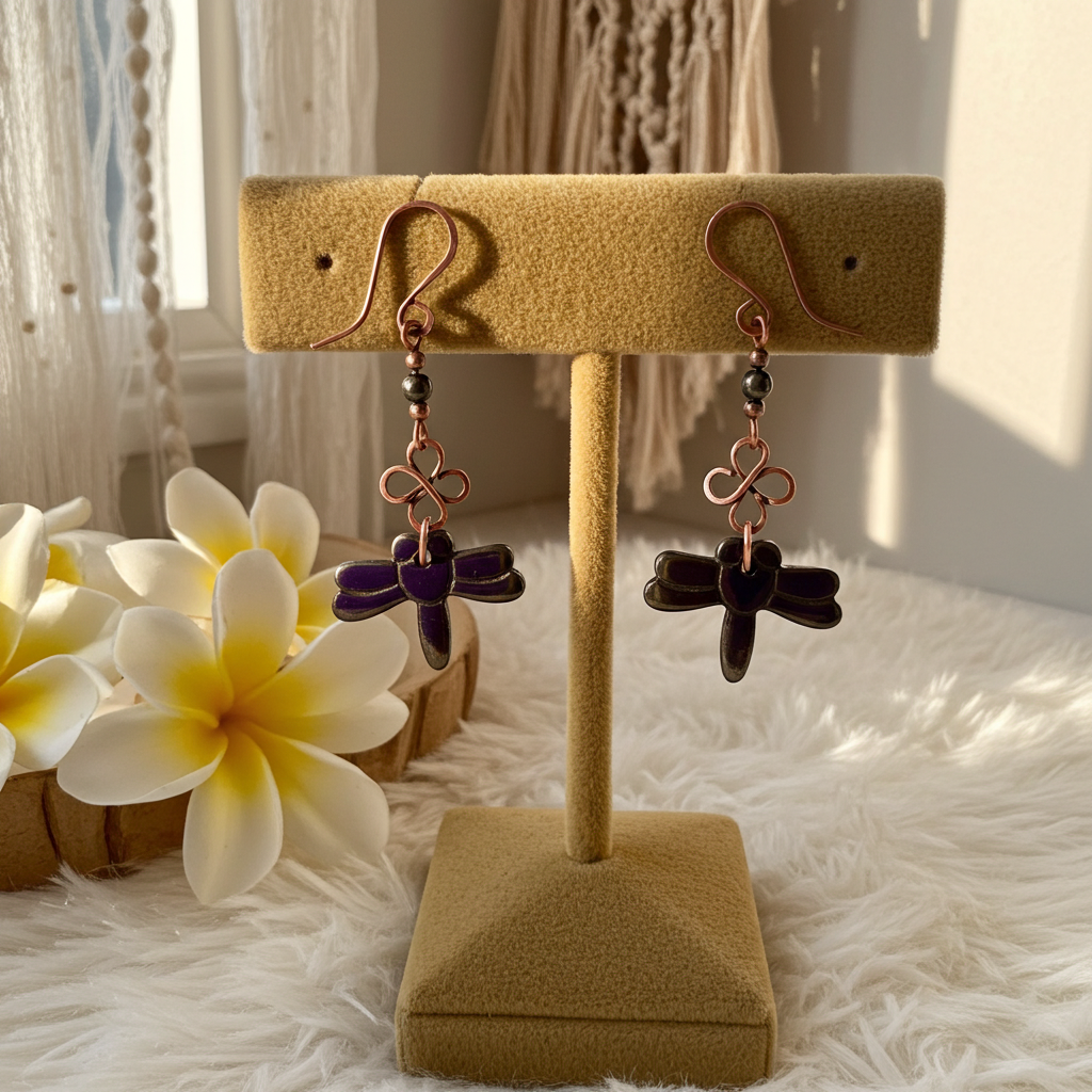 Haematite Dragonfly Earrings - Connie’s Crystals 