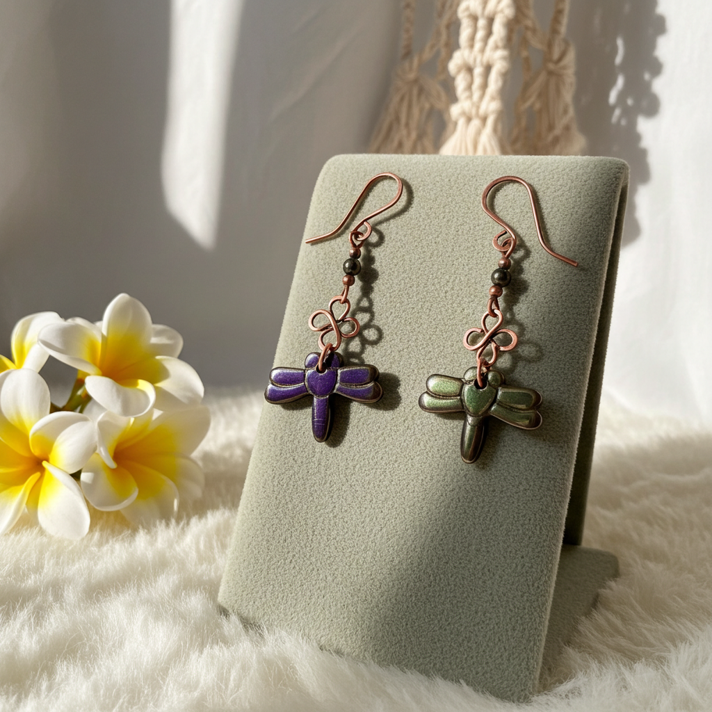 Haematite Dragonfly Earrings - Connie’s Crystals 