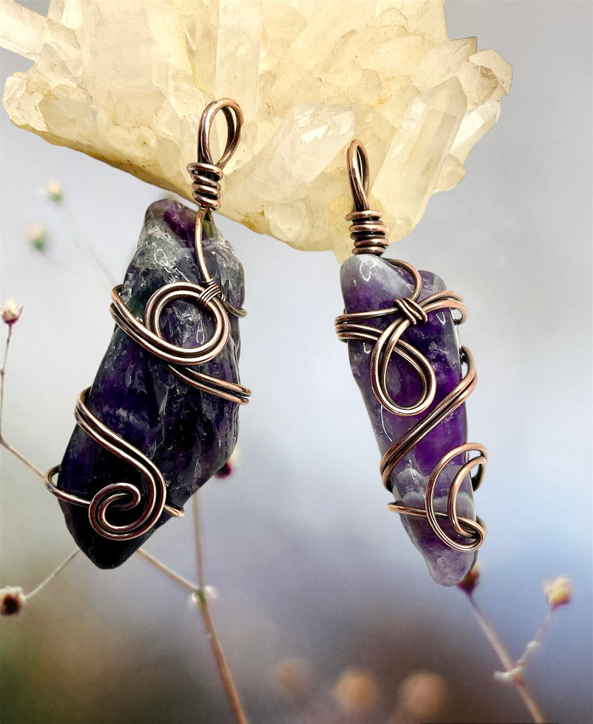 Amethyst Tumbled Polished Points Pendants