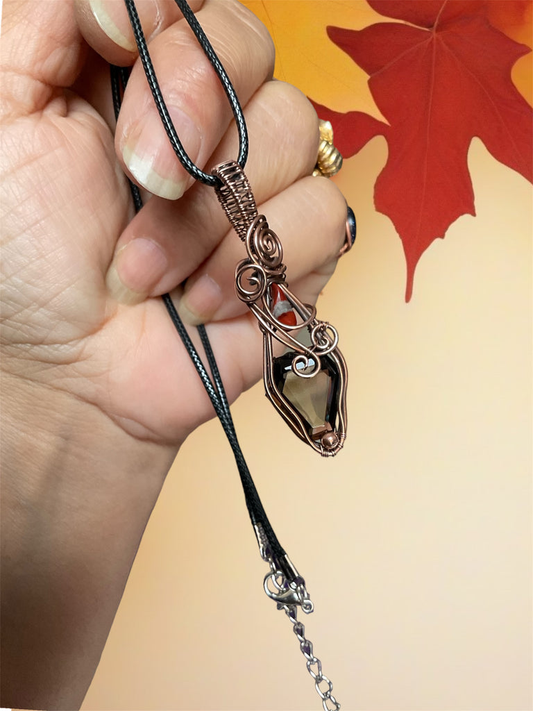 Smokey Quartz Faceted Coffin Pendant