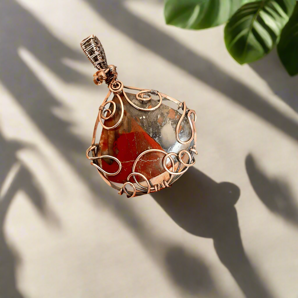 Bloodstone Wire Wrapped Pendant