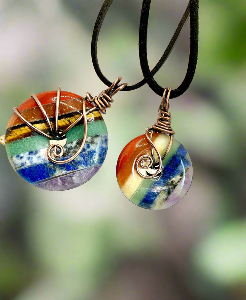 Seven Chakra Pi Stone Pendants