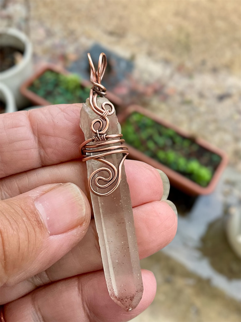 Harlequin Quartz Point with Lepidocrocite Incusions