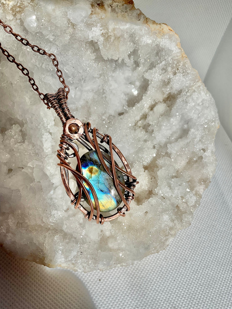 Labradorite Wire Wrapped Pendant - Connie’s Crystals 