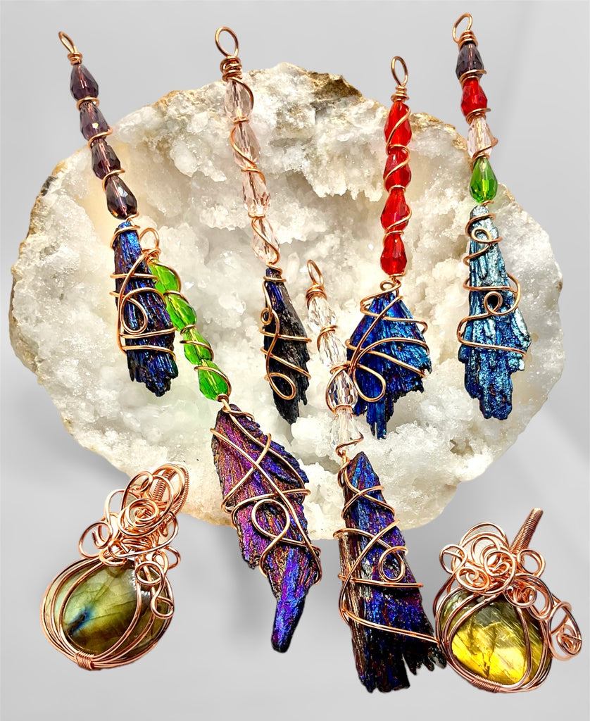 Labradorite Halloween Pumpkin Pendants - Connie’s Crystals 